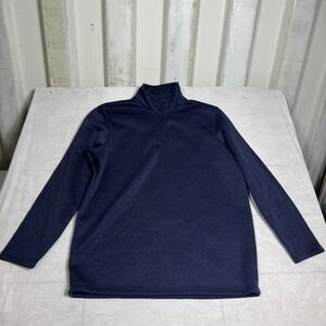 Mack Russo Mens‎ Pullover Sweatshirt Blue Fleece 1/4 Zip Long Sleeve Classic 2XL